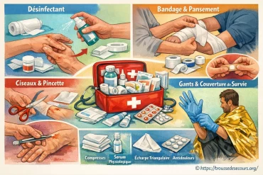 Comment utiliser chaque élément de la trousse de secours efficacement ?