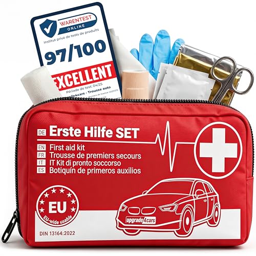Upgrade4cars Trousse de Secours Auto 2026 DIN 13164 Kit Vala